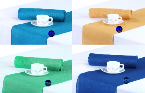 Pack of 5 - Burlap Table Runner - Multi Color