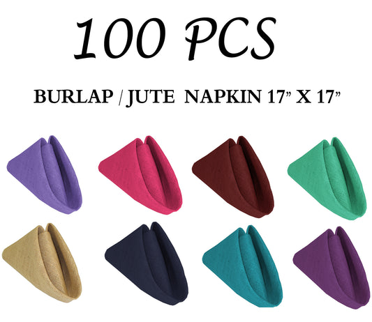 Pack of 100 - Burlap Napkins 17