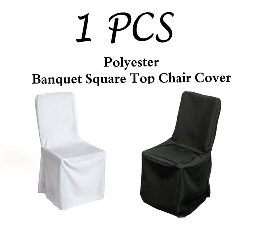 Pack of 1- Polyester Banquet Square Top Chair Cover