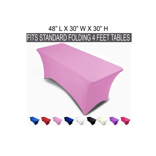Pack of 10 Rectangular Spandex Table Cover - 4FT