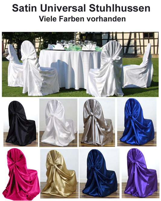 Pack of 50 - Satin Banquet Round Top Chair Cover