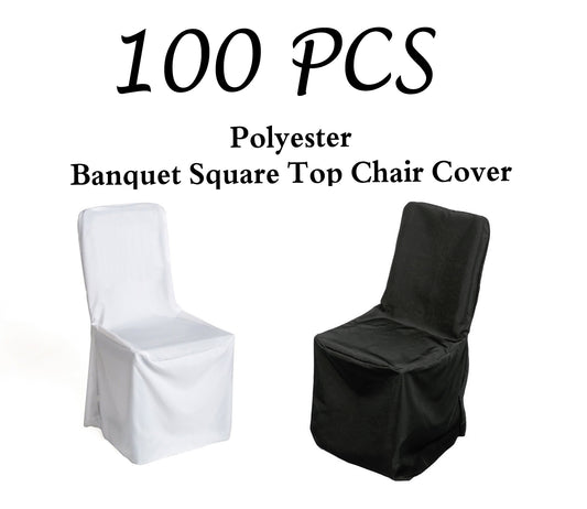 Pack of 100 - Polyester Banquet Square Top Chair Cover