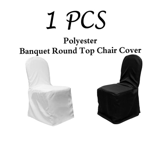 Pack of 1 - Polyester Banquet Round Top Chair Cover